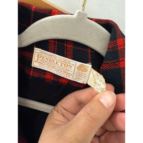 Vintage Pendleton Women's Plaid Wool Red Green Classic Blazer Jacket Size 6 - Picture 4 of 4